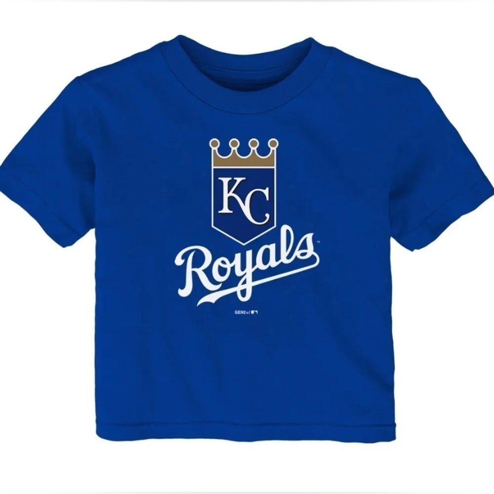 Mlb Kansas City Royals Infant Primary Team Crew Logo T Shirt blue 12 mo.s NWT